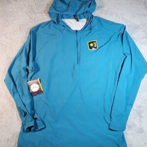 Realtree Fishing Sun Protect Hoodie Blue Lightweight Pullover Men's Size 2XL NWT